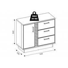 Kumode ar plauktiem DORIAN DN2